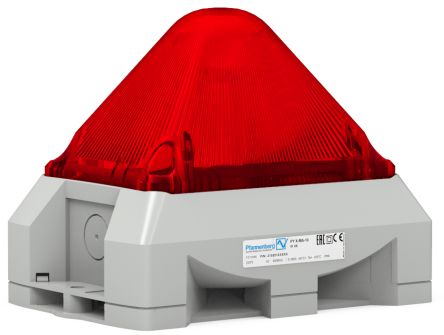 Pfannenberg PY X Series Red Beacon, 12 → 48 V dc, IP66, Free Mount, 101dB at 1 Metre [21556815055]; 460-986