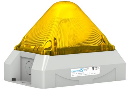 Pfannenberg PY L-M Series Yellow Blinking, Continuous, Flashing Beacon, 12 → 48 V dc, Panel Mount, LED Bulb, IP66 [21553813055]; 460-987