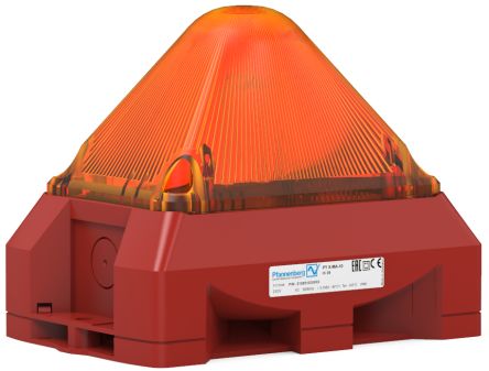 Pfannenberg PY X Series Amber Beacon, 12 V ac/dc, 24 V ac/dc, 48 / 24 V ac/dc, IP66, Free Mount, 101dB at 1 Metre [21554814000]; 460-995