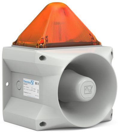 Pfannenberg PA X Series Amber Beacon, 24 V dc, IP66, Direct Mount, 122dB at 1 Metre [23372804055]; 461-012