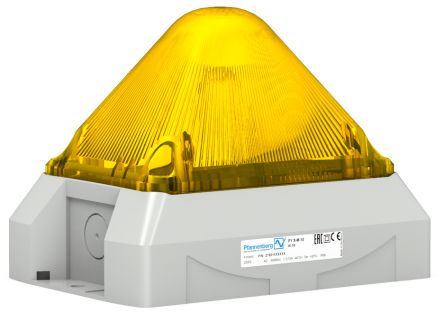 Pfannenberg PY X-M-10 Series Yellow Flashing Beacon, 24 V dc, Panel Mount, Xenon Bulb, IP66 [21551813055]; 461-021