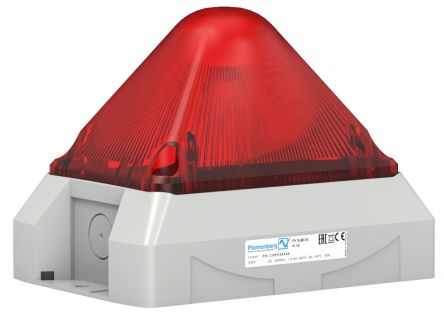 Pfannenberg PY L-M Series Red Blinking, Continuous, Flashing Beacon, 12 → 48 V dc, Panel Mount, LED Bulb, IP66 [21553815055]; 461-033