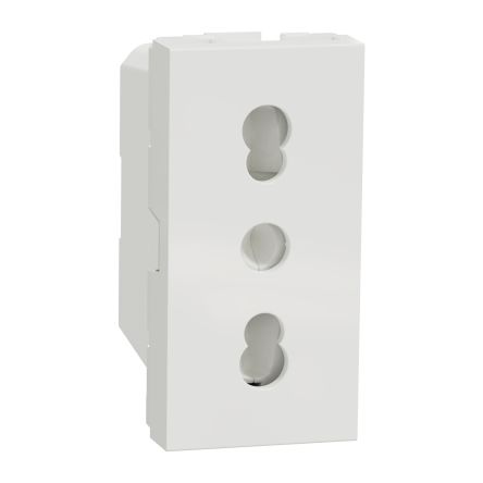 Schneider Electric, Unica IP21D White Flush Mount 2P+E Industrial Power Socket, Rated At 16A, 250 V [NU302318]; 466-498