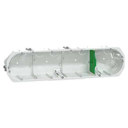 Schneider Electric Multifix White Back Boxes, IP20, Flush Mount Mount, 4 Gangs, 67 x 50mm [IMT35945]; 466-518