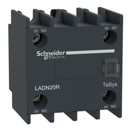 Schneider Electric Auxiliary Contact Block, 2 Contact, 2NO, Screw Mount, TeSys Deca TeSyS D [LADN20R]; 466-522