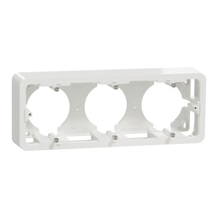 Schneider Electric Unica White Back Boxes, IP20,  Surface Mount, 3 Gangs, 229 x 87mm [NU840618]; 466-568