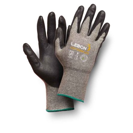 Lebon Protection COTTONSOFT Black, Grey Cotton Abrasion Resistant Work Gloves, Size 11, Foam Nitrile Coating [COTTONFLEX/11]; 467-082