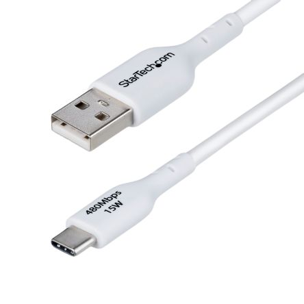 StarTech.com USB 2.0, Male USB A to Male USB C, 480Mbps, 2m [USB2AC2MNCWHE]; 473-446