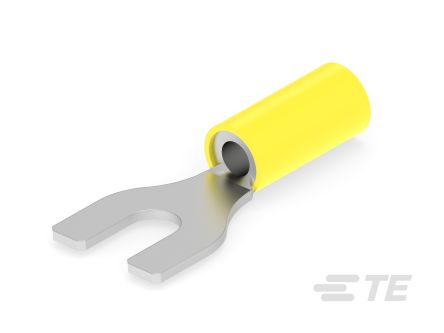 TE Connectivity 165017 Yellow Insulated Receptacle Spade Connector, SOLISTRAND, SPADE TONGUE, TERMINAL, 5mm Tab Size [165017]; 473-768