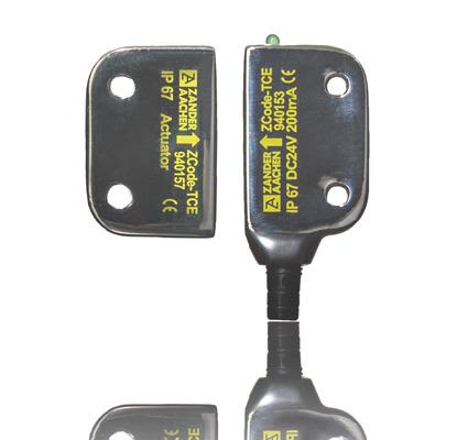 ZANDER AACHEN ZCode Series 2 x M4 Bolts Magnetic Non-Contact Safety Switch, 24V dc, Stainless Steel Housing, NO/2NC, M12 [940153]; 475-674