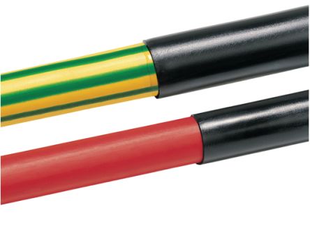 HellermannTyton Adhesive Lined Halogen Free Heat Shrink Tubing, Black 25.4mm Sleeve Dia. x 60m Length 2:1 Ratio, TR27 [315-52540]; 475-718