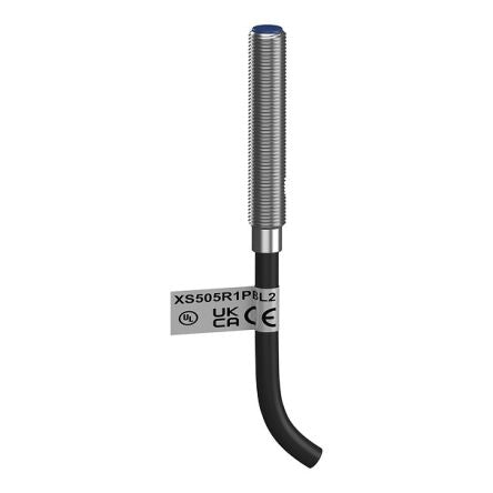 Telemecanique Sensors Inductive Threaded Barrel Inductive Proximity Sensor, M5, 2.5 mm Detection, PNP NC, 12 → [XS505R1PBL2]; 479-094