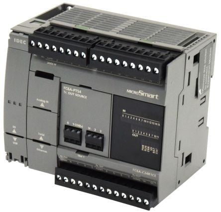 Idec FC6A-C24P1CE Series PLC CPU for Use with FC6A, 24 V dc Supply, Transistor Source Output, 14-Input, Analog Input [FC6A-C24P1CE]; 479-518