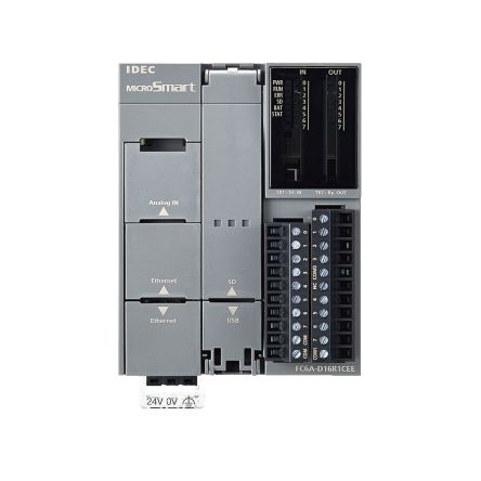 Idec FC6A-D16R1CEE Series PLC CPU for Use with FC6A, 24 V dc Supply, Relay Output, 8-Input, Analog Input [FC6A-D16R1CEE]; 479-521