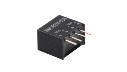 MEAN WELL SMU DC-DC Converter, 5V dc/ 200mA Output, 10.8 To 13.2 V dc Input, 2W, Through Hole, +105°C Max Temp -40°C [SMU02M-05N]; 479-977