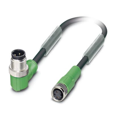 Phoenix Contact Right Angle Female 3 way M12 to Straight Male 3 way M8 Sensor Actuator Cable, 10m [1544905]; 483-055