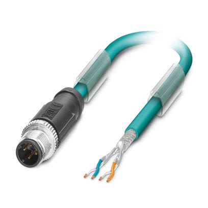 Phoenix Contact Straight Male M12 to Free Ends Sensor Actuator Cable, 50m [1576627]; 483-075
