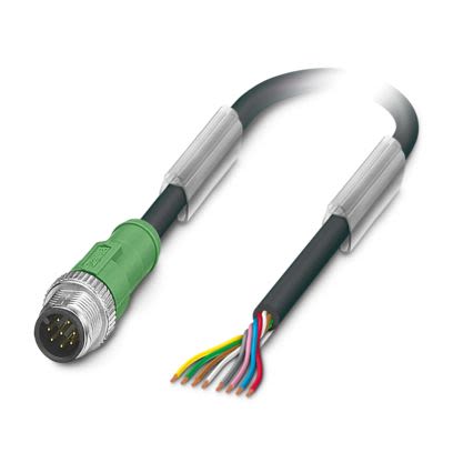 Phoenix Contact Straight Male 8 way M12 to Free Ends Sensor Actuator Cable, 3m [1415717]; 483-205