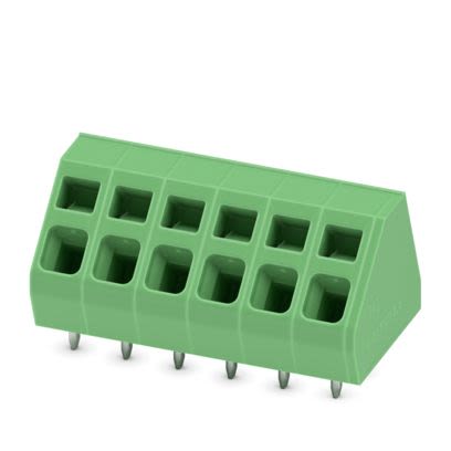 Phoenix Contact ZFKDSA Series PCB Terminal Block, 6-Contact, 5.08mm Pitch, Wave Soldering, 1-Row, Spring Cage [1703651]; 483-322
