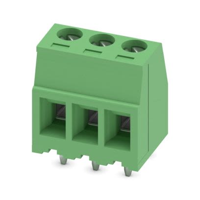 Phoenix Contact MKDSD 1 Series PCB Terminal Block, 3-Contact, 3.81mm Pitch, Wave Soldering, 1-Row, Screw Termination [1705553]; 483-328