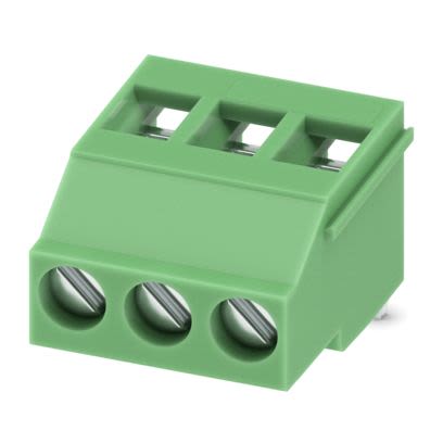 Phoenix Contact MKDSF 3 Series PCB Terminal Block, 3-Contact, 5mm Pitch, Wave Soldering, 1-Row, Screw Termination [1712038]; 483-350
