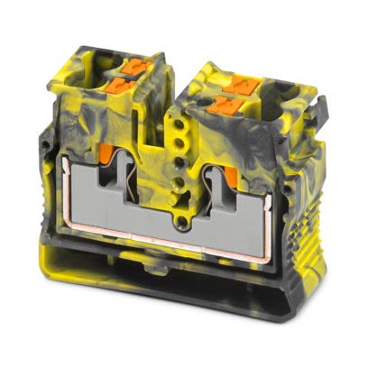Phoenix Contact 1429432 MPTD Series Black, Yellow, 2.5mm², 1-Level, Push In Termination [1429432]; 483-466