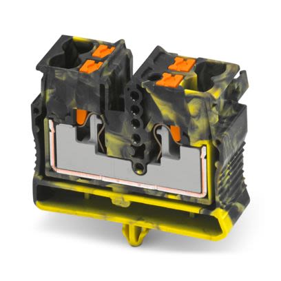 Phoenix Contact 1429443 MPTD Series Black, Yellow, 2.5mm², 1-Level, Push In Termination [1429443]; 483-471