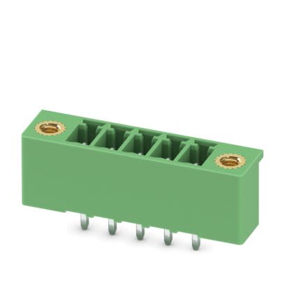 Phoenix Contact MCV Series Straight Wave Soldering Mount PCB Header, 5 Contact(s), 3.5 mm Pitch, 1 Row(s), Shrouded [1818025]; 483-554
