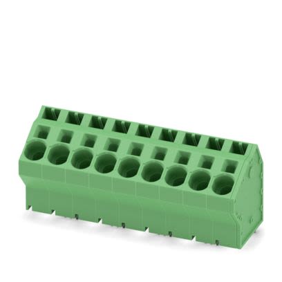 Phoenix Contact SPTA 16 Series PCB Terminal Block, 9-Contact, 10mm Pitch, Wave Soldering, 1-Row, Push In Spring [1819273]; 483-561
