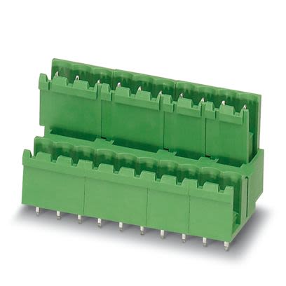 Phoenix Contact MDSTBV Series Angled Wave Soldering Mount PCB Header, 2 Contact(s), 5 mm Pitch, 2 Row(s), Shrouded [1763032]; 483-588