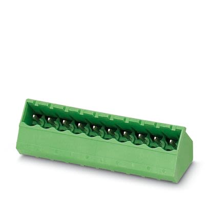 Phoenix Contact SMSTBA Series Angled Wave Soldering Mount PCB Header, 8 Contact(s), 5 mm Pitch, 1 Row(s), Shrouded [1769861]; 483-609