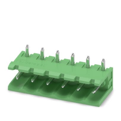 Phoenix Contact MSTB Series Right Angle Wave Soldering Mount PCB Header, 6 Contact(s), 5 mm Pitch, 1 Row(s), Shrouded [1783423]; 483-618