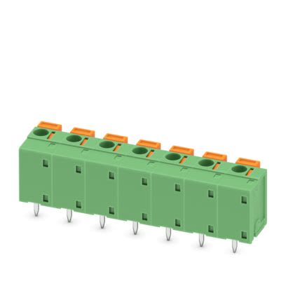 Phoenix Contact FFKDSA1 Series PCB Terminal Block, 7-Contact, 7.62mm Pitch, Wave Soldering, 1-Row, Push In Spring [1700871]; 483-640