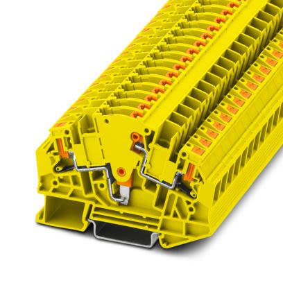 Phoenix Contact 1350425 PTVME 6/S YE Series Yellow, 6mm², 2-Level, Push In Termination [1350425]; 483-695