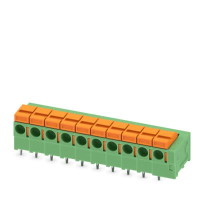 Phoenix Contact FFKDSA1 Series PCB Terminal Block, 6-Contact, 5.08mm Pitch, Wave Soldering, 1-Row, Push In Spring [1350587]; 483-696