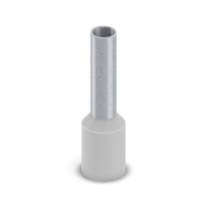 Phoenix Contact, AI Insulated Bootlace Ferrule, 10mm Pin Length, 2.8mm Pin Diameter, Grey [2100055]; 483-721