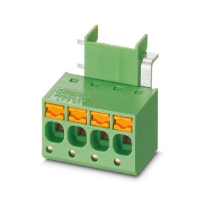 Phoenix Contact FKDSO 2 Series PCB Terminal Block, 3-Contact, 5mm Pitch, Wave Soldering, 1-Row, Push In Spring [1868020]; 483-774