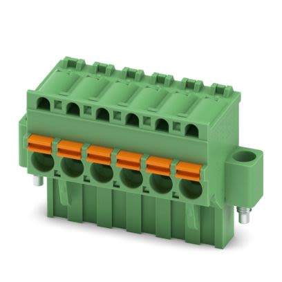 Phoenix Contact FKCVR Series PCB Connector, 6-Contact, 5.08mm Pitch, Screw, 1-Row, Push In Spring Termination [1874141]; 483-782