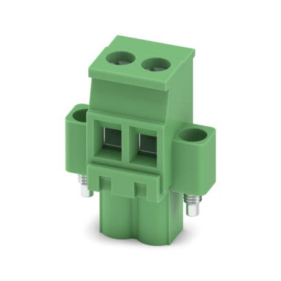 Phoenix Contact MVSTBW Series Flange Mount PCB Connector, 2-Contact, 1-Row, 5mm Pitch, Screw Termination [1835287]; 483-835