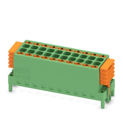 Phoenix Contact CDDC Series PCB Connector, 20-Contact, 3.5mm Pitch, Flange Mount, 2-Row, Crimp Termination [1848723]; 483-858