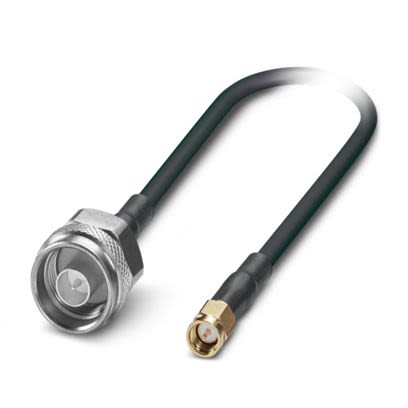 Phoenix Contact NBC-COX-CNM/5.0-M/COX-CKM Series Male Coax Plug to Male Coax Plug, 5m, SMA Coaxial, Terminated50 Ω [1340147]; 483-958