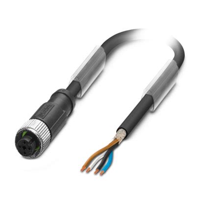 Phoenix Contact Straight Female 4 way M12 to Straight Free Ends Actuator/Sensor Cable, 5m [1341755]; 483-967