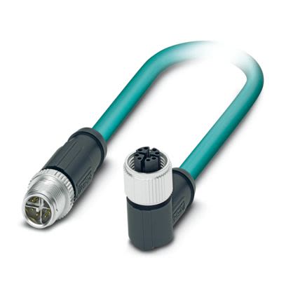 Phoenix Contact, 10m Cat6a, Light Blue M12 to Male M12 Female, Shielded Shielded, Terminated Polyurethane Sheath [1080754]; 483-993