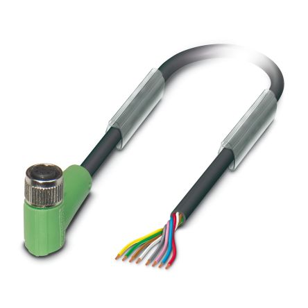 Phoenix Contact Free Ends to Right Angle Female 8 way M8 Sensor Actuator Cable, 200mm [1112794]; 483-996