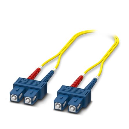 Phoenix Contact LC to SC Duplex Single Mode OS2 Fibre Optic Cable, 9/125μm, Yellow, 5m [1115546]; 484-000
