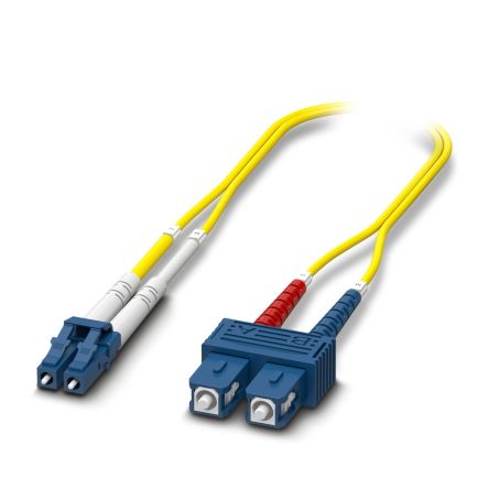 Phoenix Contact LC to SC Duplex Single Mode OS2 Fibre Optic Cable, 900μm, Orange, 5m [1115615]; 484-006