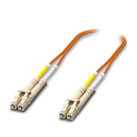 Phoenix Contact LC to LC Duplex Multi Mode OS2 Fibre Optic Cable, 62.5/125μm, Orange, 1m [1146497]; 484-027