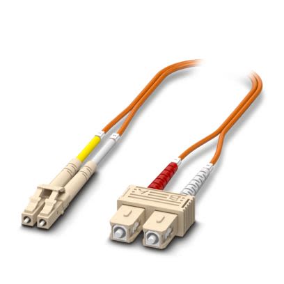 Phoenix Contact LC to SC Duplex Multi Mode OS2 Fibre Optic Cable, 62.5/125μm, Orange, 5m [1146515]; 484-030