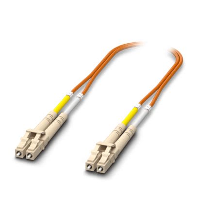 Phoenix Contact LC to LC Duplex Multi Mode OS2 Fibre Optic Cable, 50/125μm, Orange, 10m [1146529]; 484-031