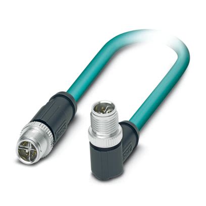 Phoenix ContactNBC, 5m Cat6a, Light Blue M12 to Male M12 Male, Shielded Shielded, Terminated Polyurethane Sheath [1080726]; 484-044
